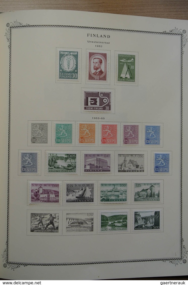 28855 Skandinavien: 1851-1966. Well filled, mint hinged and used collection Scandinavia 1851-1966 in Scott