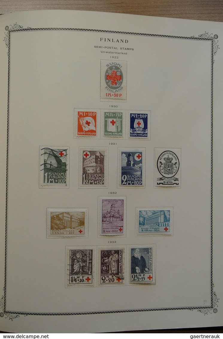 28855 Skandinavien: 1851-1966. Well filled, mint hinged and used collection Scandinavia 1851-1966 in Scott