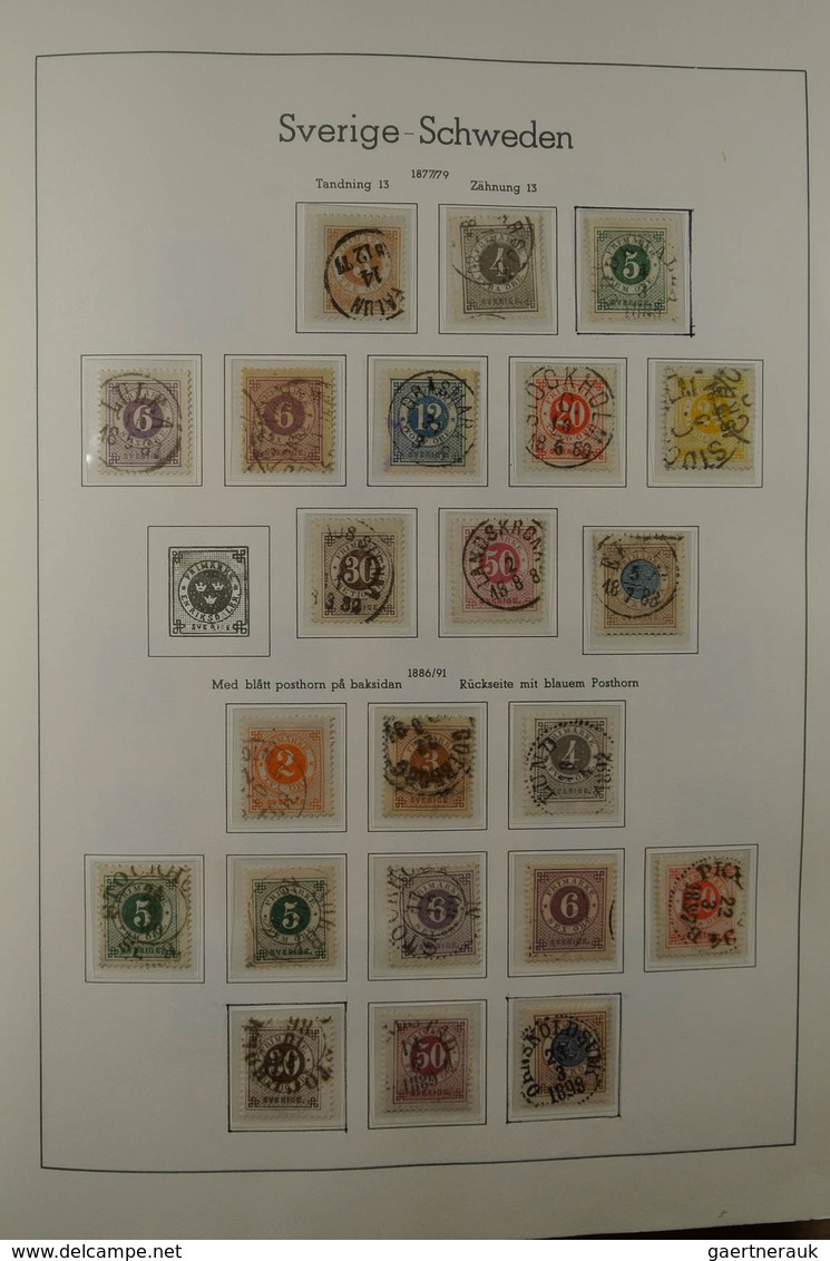 28856 Skandinavien: 1851-1980. Very powerful used collections Denmark, Norway and Sweden, largely complete