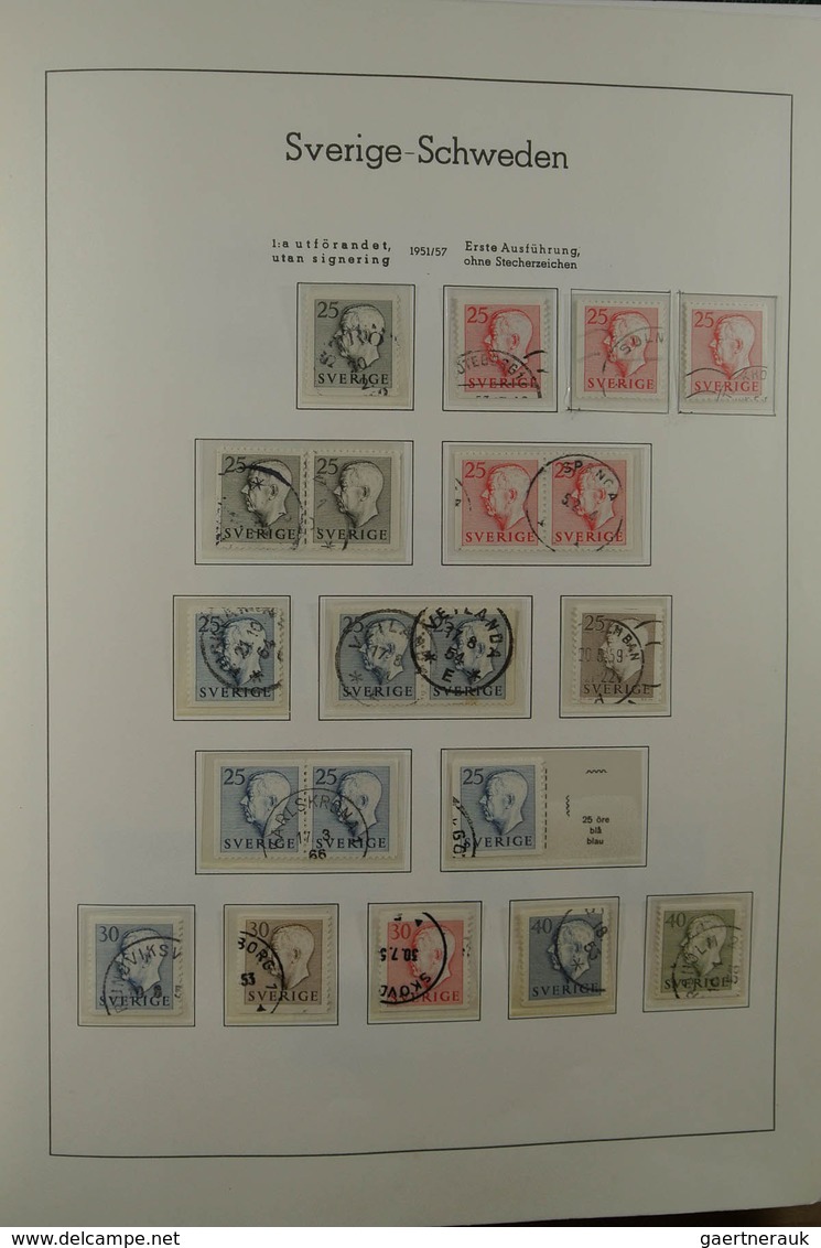 28856 Skandinavien: 1851-1980. Very powerful used collections Denmark, Norway and Sweden, largely complete