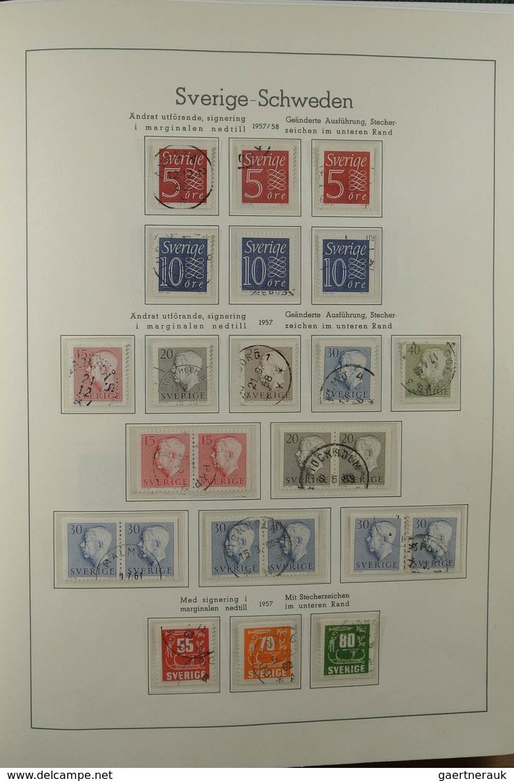 28856 Skandinavien: 1851-1980. Very powerful used collections Denmark, Norway and Sweden, largely complete