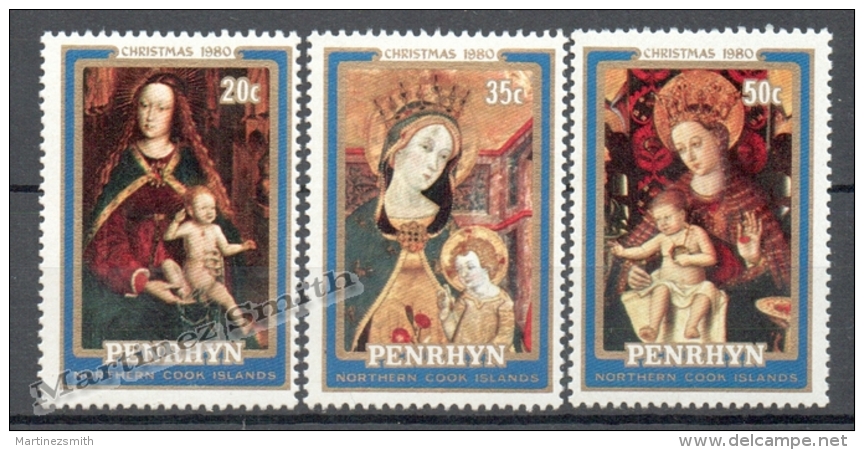 Penrhyn 1980 Yvert 133-35, Christmas, XVth Century Religious Art - Virgin Mary - MNH - Penrhyn