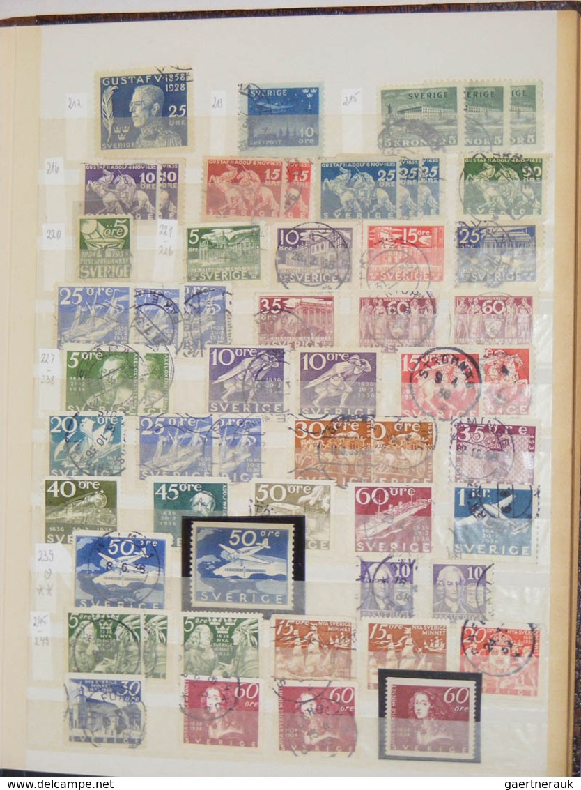 28858 Skandinavien: 1851-2000. MNH, mint hinged and used collection Scandinavia 1851-2000 in 7 old stockbo