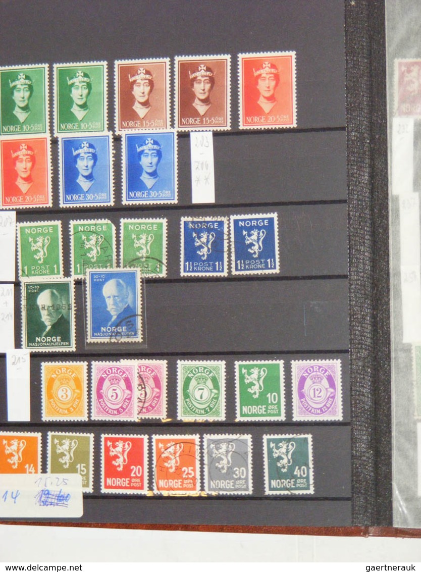 28858 Skandinavien: 1851-2000. MNH, mint hinged and used collection Scandinavia 1851-2000 in 7 old stockbo