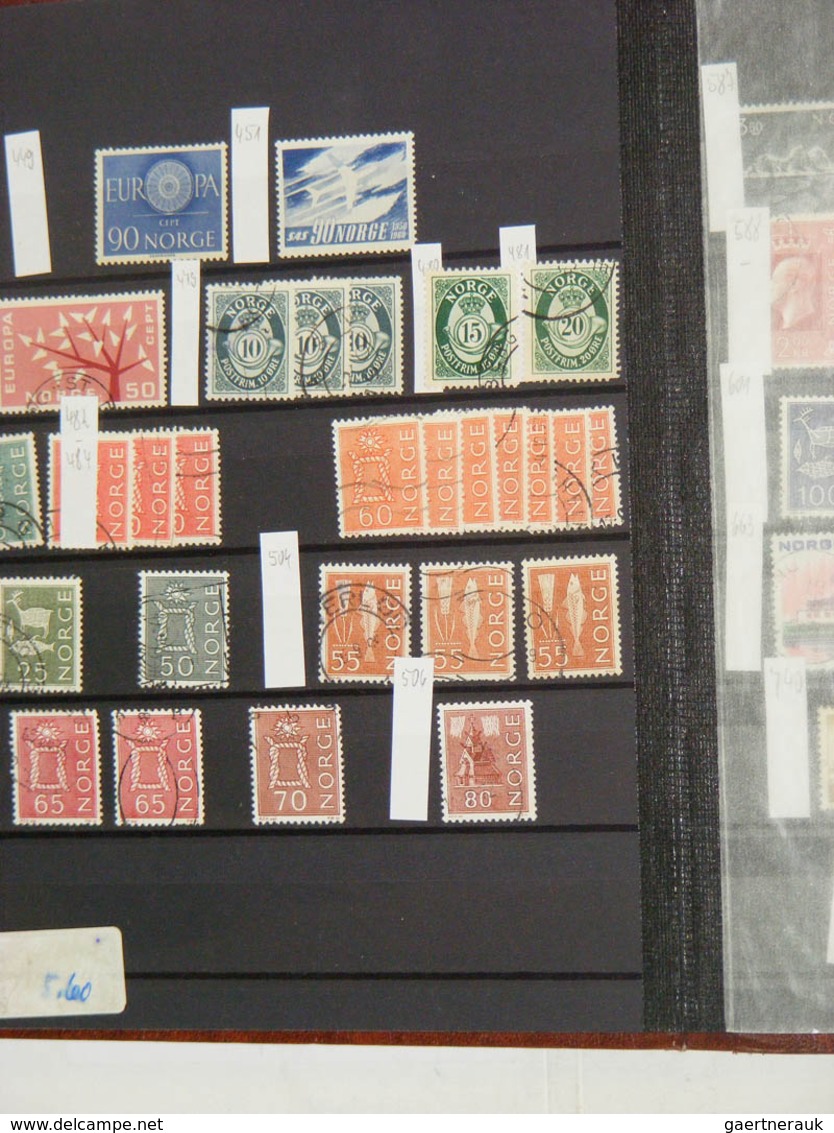 28858 Skandinavien: 1851-2000. MNH, mint hinged and used collection Scandinavia 1851-2000 in 7 old stockbo