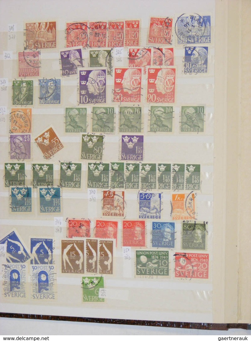 28858 Skandinavien: 1851-2000. MNH, mint hinged and used collection Scandinavia 1851-2000 in 7 old stockbo