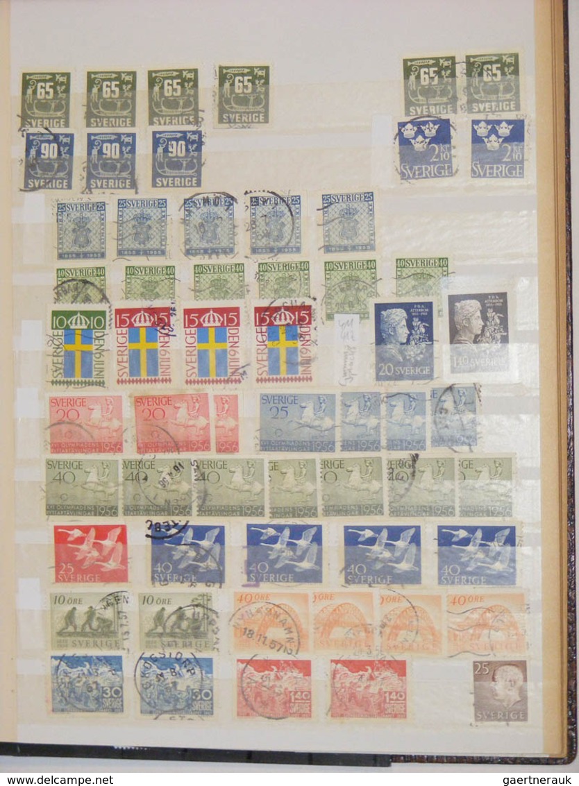 28858 Skandinavien: 1851-2000. MNH, mint hinged and used collection Scandinavia 1851-2000 in 7 old stockbo