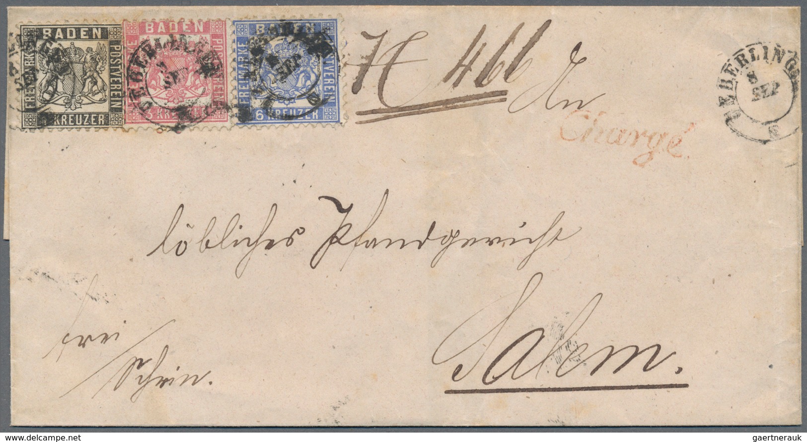 17026 Baden - Marken Und Briefe: 1862/1864, 1 Kr. Schwarz, 3 Kr. Karmin Und 6 Kr. Ultramarin, Drei Werte F - Other & Unclassified