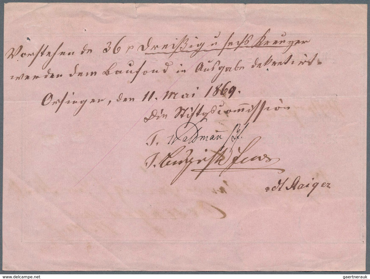 17036 Baden - Marken Und Briefe: 1868, Vordruck-Nachnahme-Quittung Mit Wappen 1 Kr. Lebhaftgrün Im Waagere - Other & Unclassified