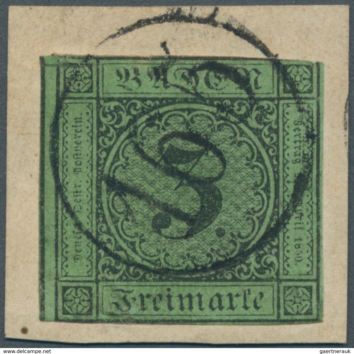 17045 Baden - Nummernstempel: "165" - RITTERSBACH, Einkreisstempel In Schwarz Auf 3 Kr. Schwarz Auf Grün A - Other & Unclassified