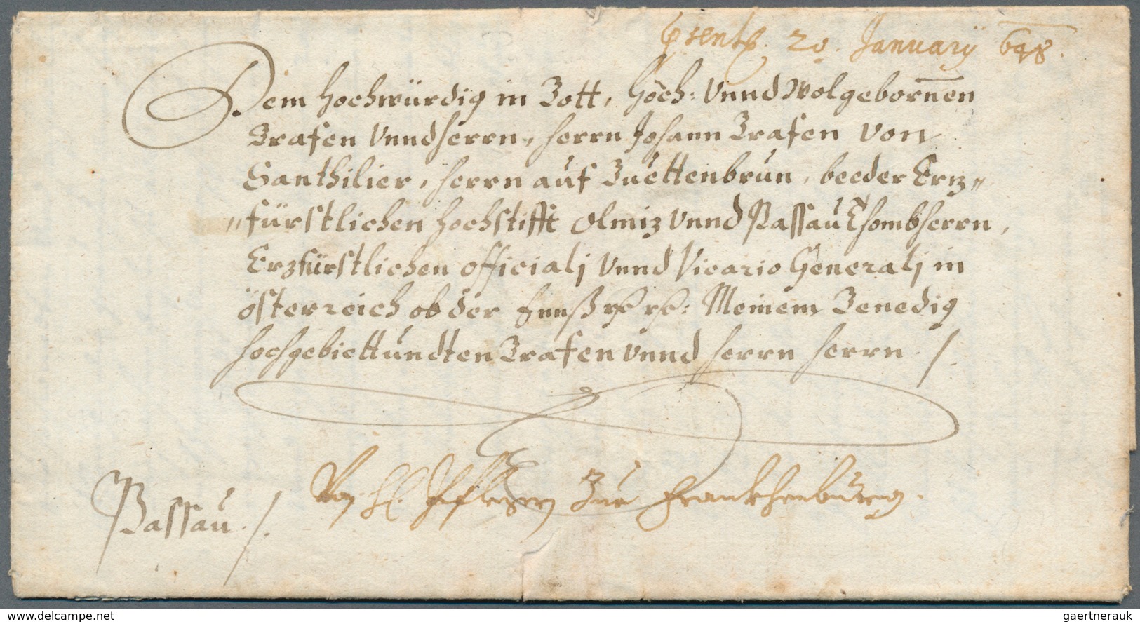 17051 Bayern - Vorphilatelie: 1648, Vollständiger Adelsbrief Aus Der Endzeit Des 30jährigen Krieges Aus Pa - Prephilately