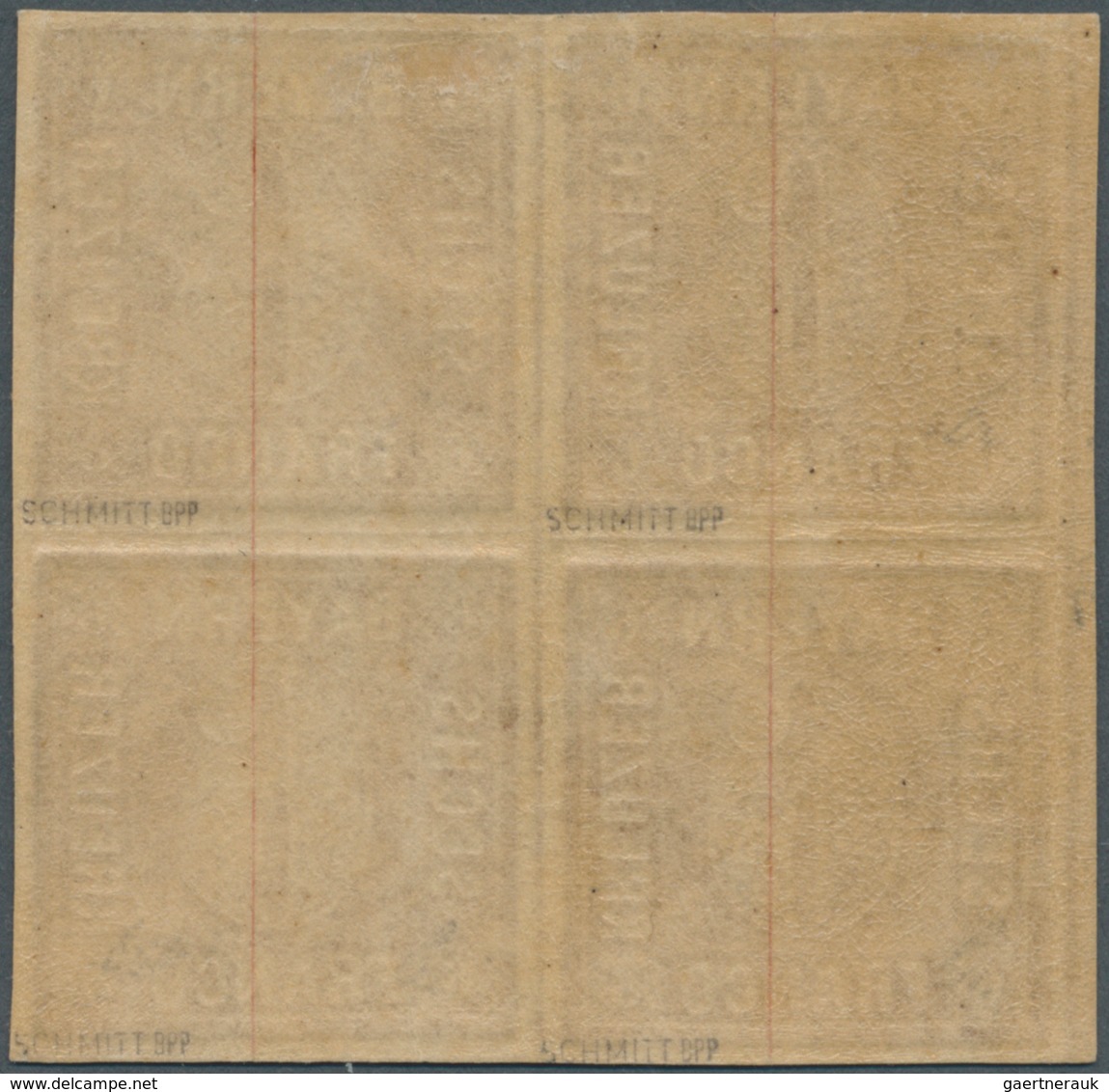 17098 Bayern - Marken Und Briefe: 1850, 6 Kr. Lebhaftrötlichbraun Von Der Platte 3 Im Viererblock, Dabei O - Other & Unclassified