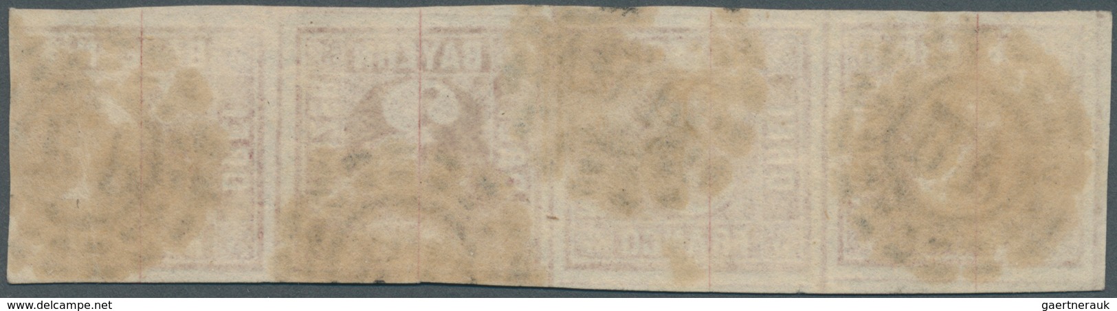 17124 Bayern - Marken Und Briefe: 1862, 3 Kr. Rosa Im VIERERSTREIFEN Mit OMR "B.P." (Bahnpost) Allseits Se - Other & Unclassified