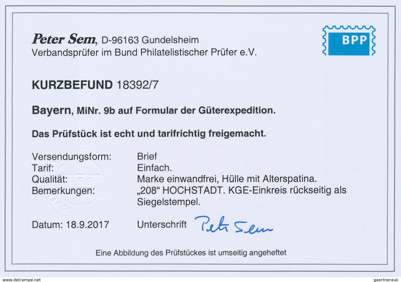 17126 Bayern - Marken Und Briefe: 1862, Formular Der Güterexpedition Mit Quadratausgabe 3 Kr. Tiefrot Mit - Other & Unclassified