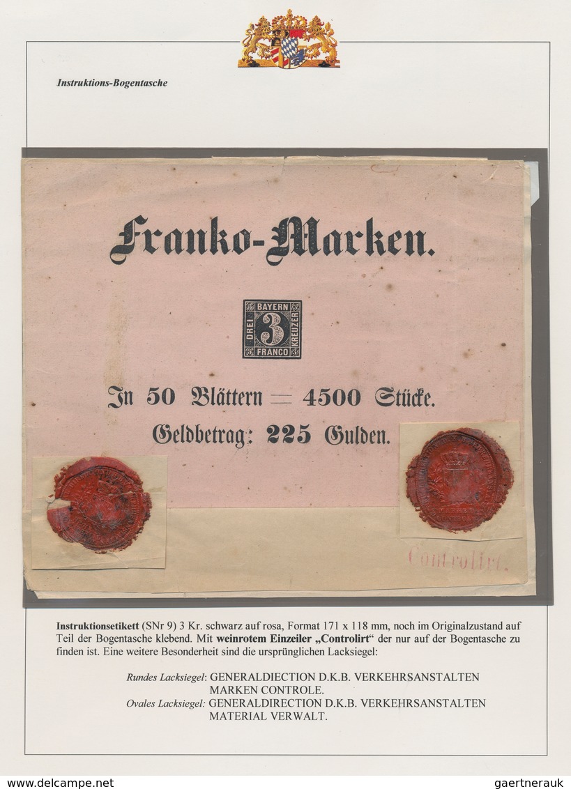 17127 Bayern - Marken Und Briefe: 1862, Vollständige Instruktions-Bogentasche Mit Eingedruckter 3 Kreuzer - Other & Unclassified