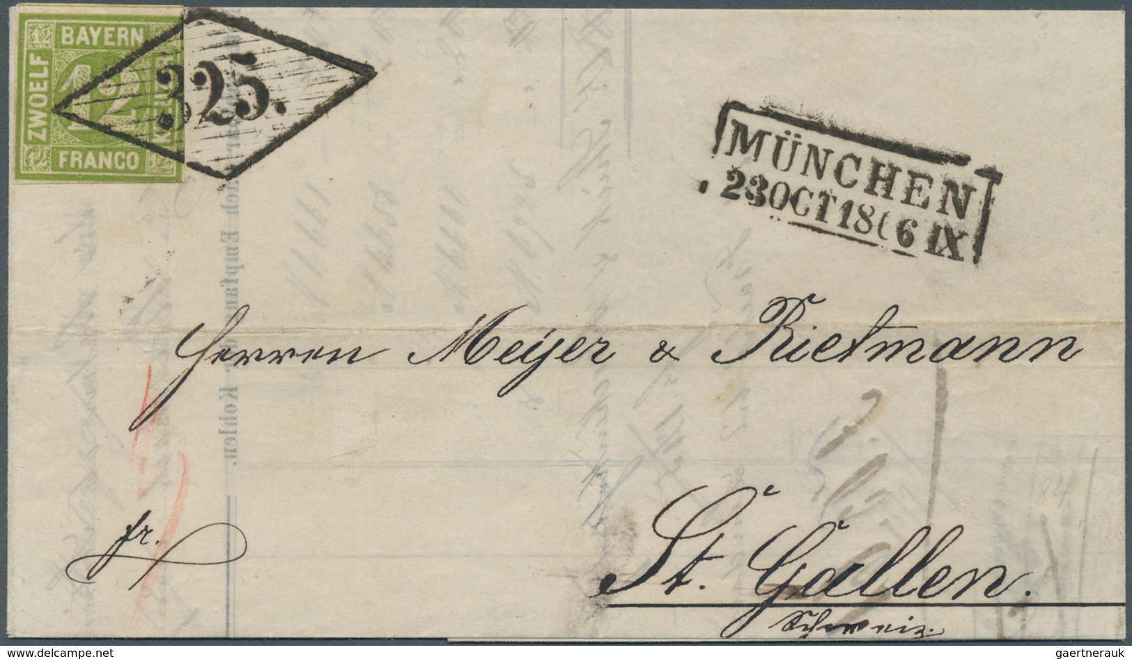 17139 Bayern - Marken Und Briefe: 1862: RAUTEN-VERSUCHSSTEMPEL "325", Besonders Klar, Ideal Ausgeprägt Und - Other & Unclassified