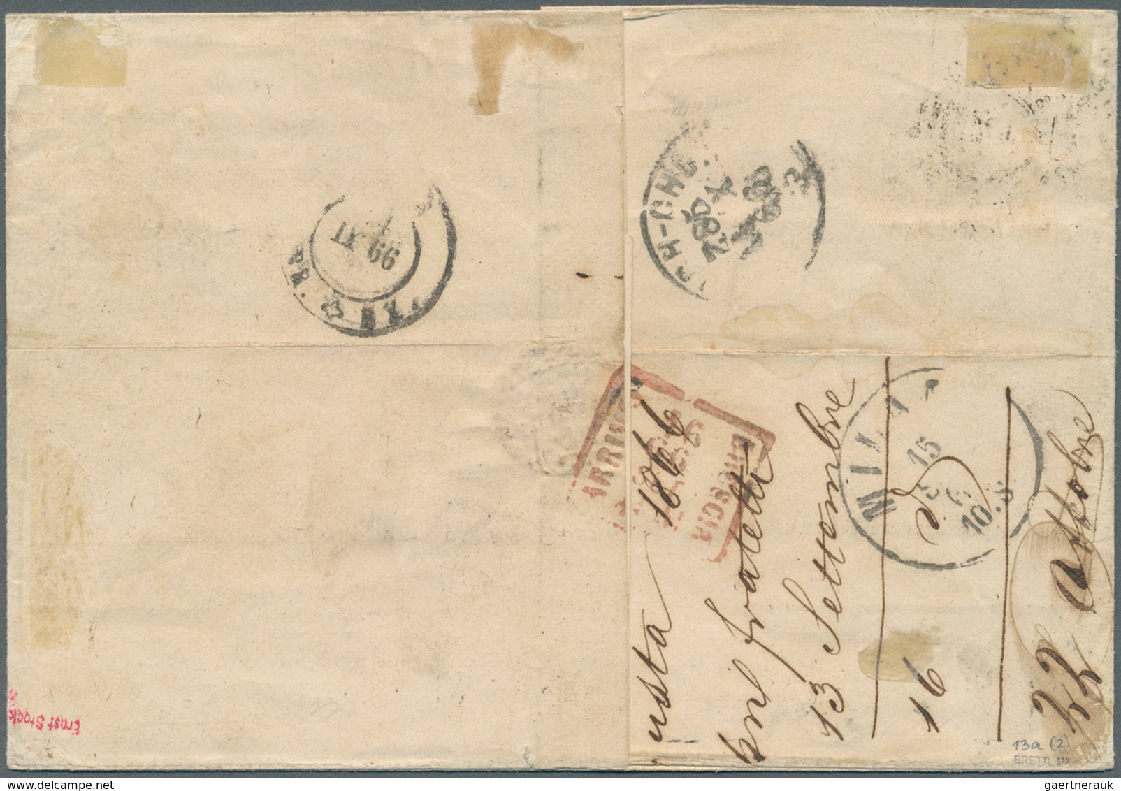 17141 Bayern - Marken Und Briefe: 1862, ZWEIMAL 18 Kr. Zinnoberrot Als MEHRFACHFRANKATUR Auf Unterfrankier - Other & Unclassified