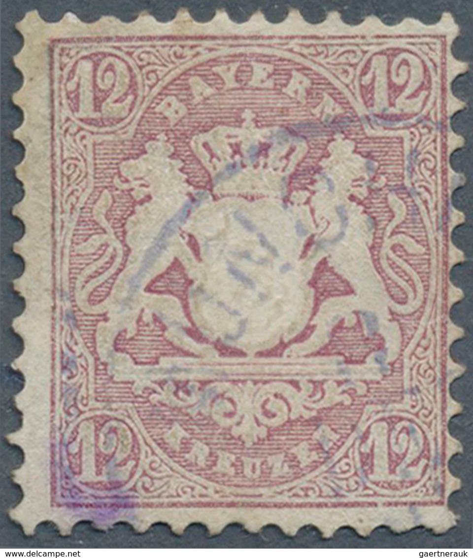 17167 Bayern - Marken Und Briefe: 1870, 12 Kr. Lila Mit Wasserzeichen 1 B Mit Violettblauem K1 ''MÜNCHEN'', - Other & Unclassified