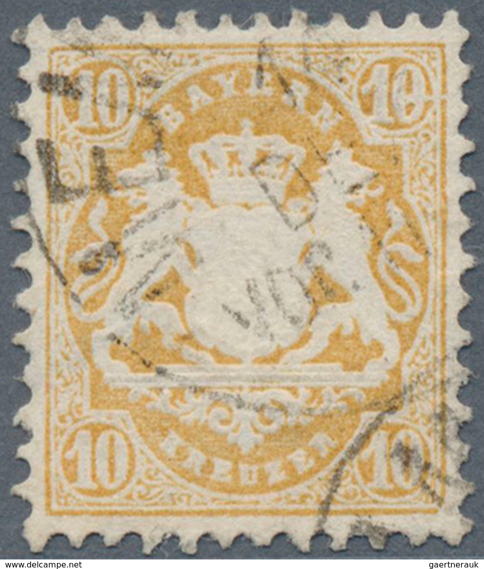 17169 Bayern - Marken Und Briefe: 1875, 10 Kr. Dunkelchromgelb Mit PLATTENFEHLER 'Kratzer Durch'0'der Rech - Other & Unclassified