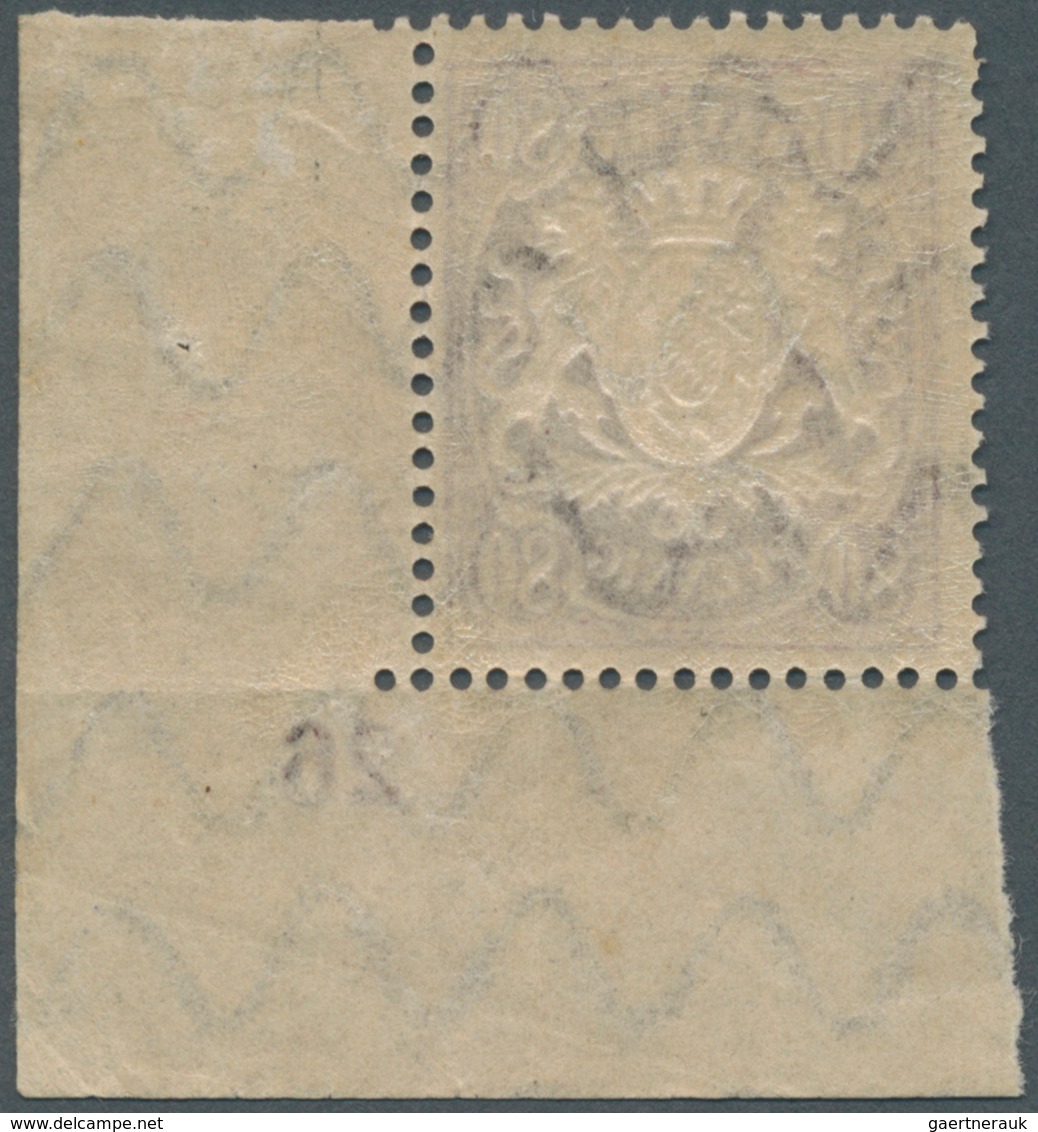 17179 Bayern - Marken Und Briefe: 1900: 80 Pfg Auf Rötlichem Papier, Postfrisches Eckrandstück Mit Platten - Other & Unclassified