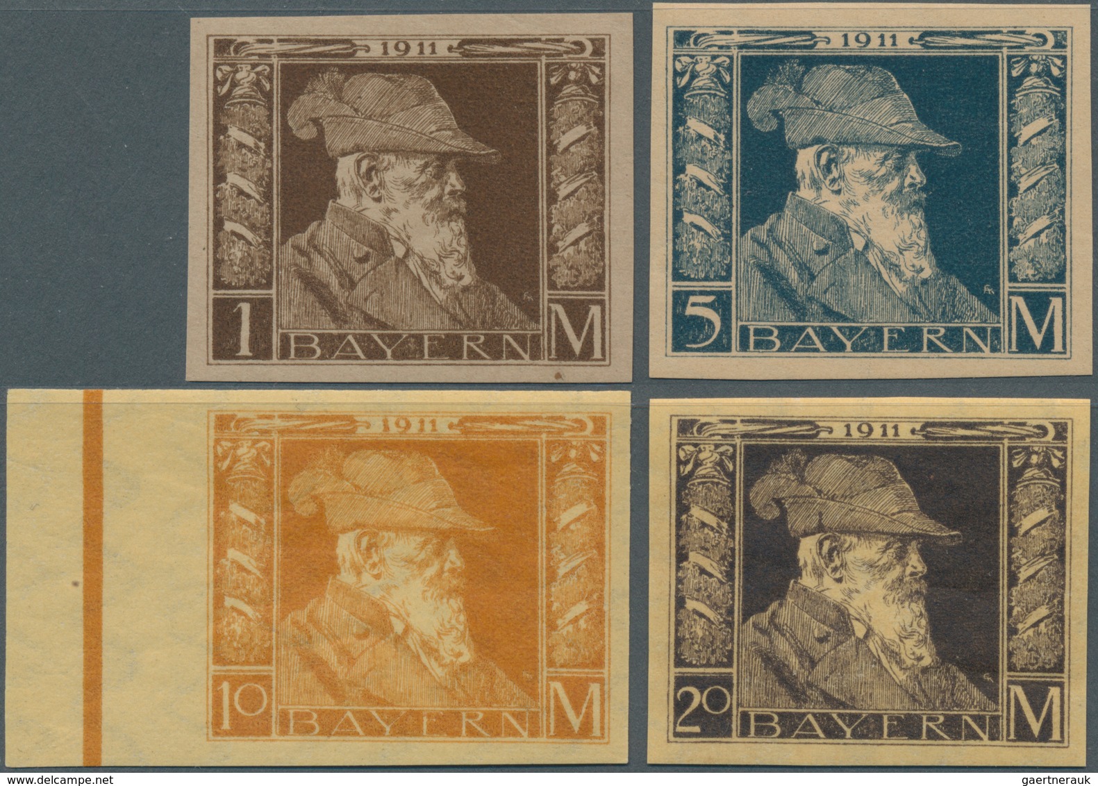 17181 Bayern - Marken Und Briefe: 1911, 1,5,10 Und 20 Mark Luitpold Postfrisch, Je In Type II Und Vierseit - Sonstige & Ohne Zuordnung