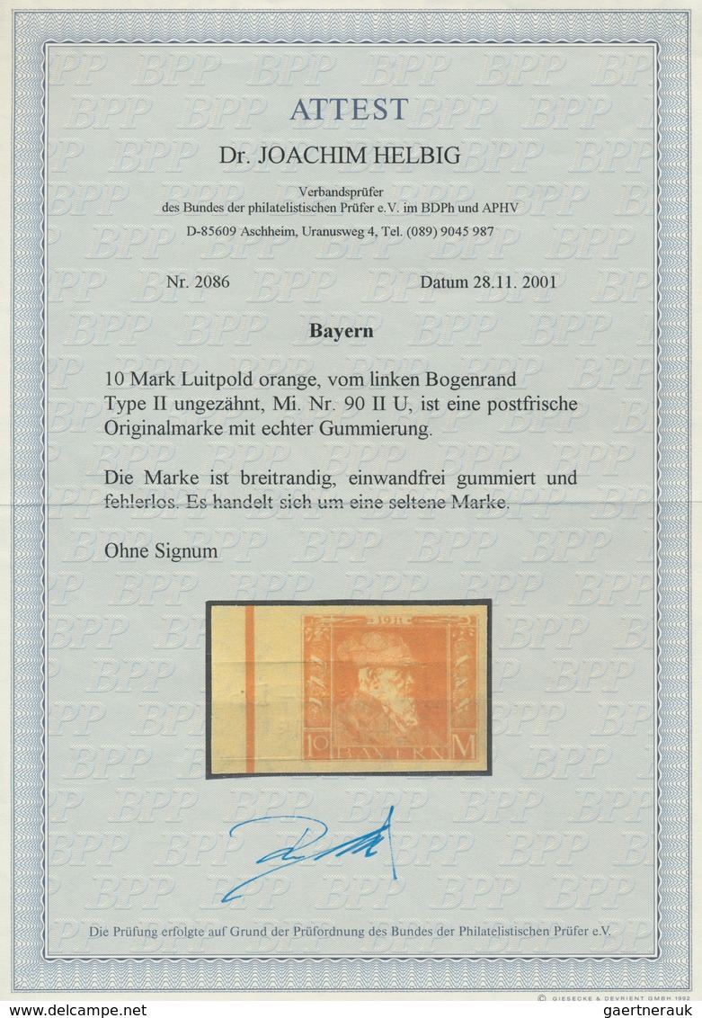 17181 Bayern - Marken Und Briefe: 1911, 1,5,10 Und 20 Mark Luitpold Postfrisch, Je In Type II Und Vierseit - Other & Unclassified