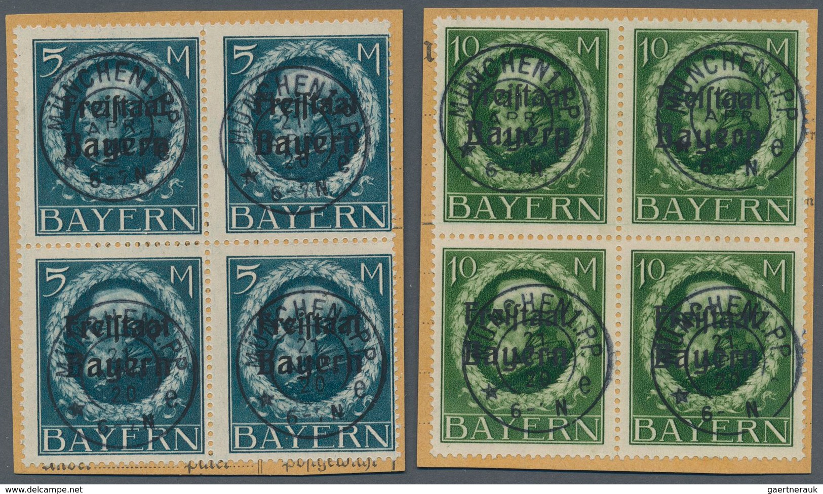 17186 Bayern - Marken Und Briefe: 1920, "Freistaat Bayern"-Aufdrucke Auf Ludwig Gezähnt, 3 Pfg. Bis 20 Mar - Andere & Zonder Classificatie