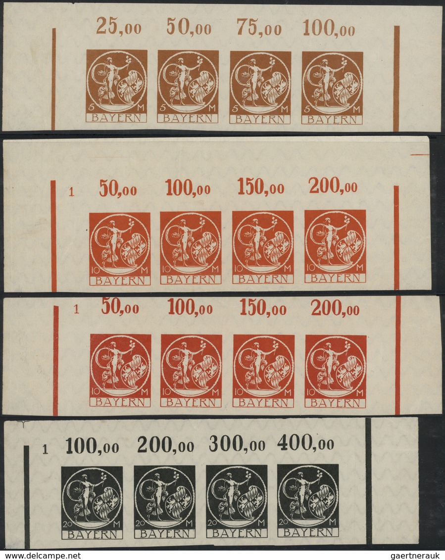 17188 Bayern - Marken Und Briefe: 1920, 5 M Braun, 10 M Rotorange, 10 M Rot Und 20 M Schwarz Abschiedsausg - Other & Unclassified