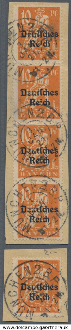 17197 Bayern - Portofreiheitsmarken: 1920, Abschied 10 Pf Mit Aufdruck "Deutsches Reich" Und Je Eingelocht - Sonstige & Ohne Zuordnung