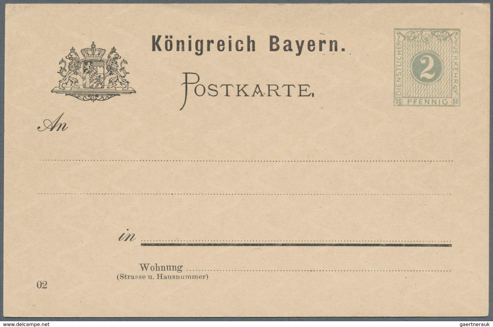 17208 Bayern - Ganzsachen: 1902, 2 Pf Grau Und 5 Pf Grün Ziffer Auf Rautengrund, Zwei Einzelkarten PROBEDR - Other & Unclassified