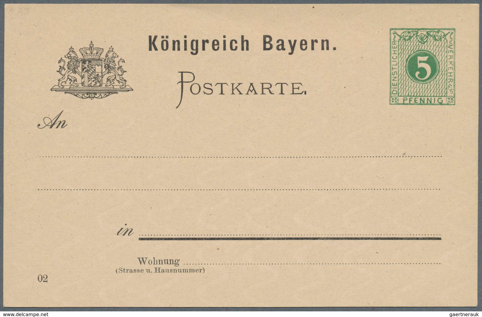 17208 Bayern - Ganzsachen: 1902, 2 Pf Grau Und 5 Pf Grün Ziffer Auf Rautengrund, Zwei Einzelkarten PROBEDR - Autres & Non Classés