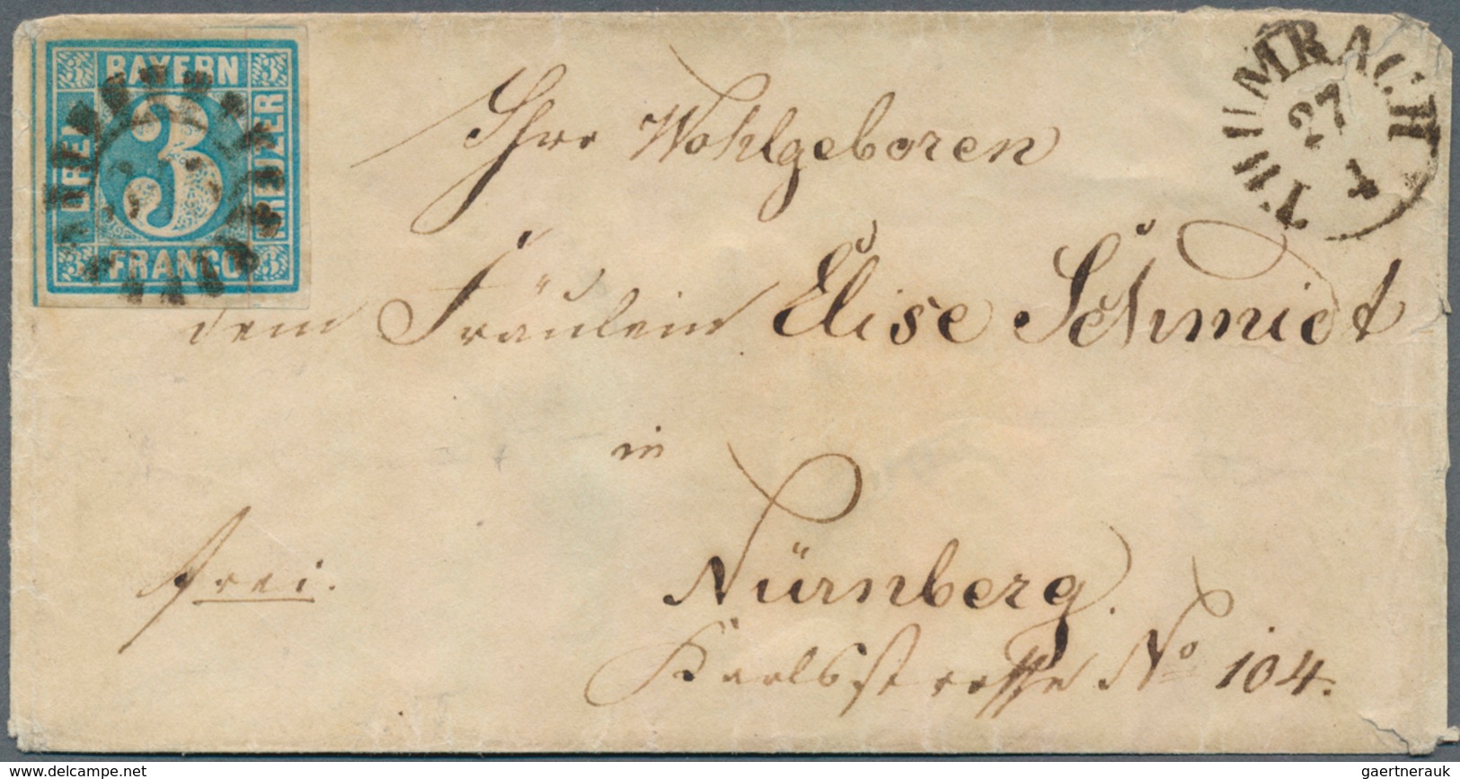 17210 Bayern - Geschlossene Mühlradstempel: "345" Kirchenthumbach, Geschl. MR-Stempel Zentrisch Auf Vollra - Other & Unclassified