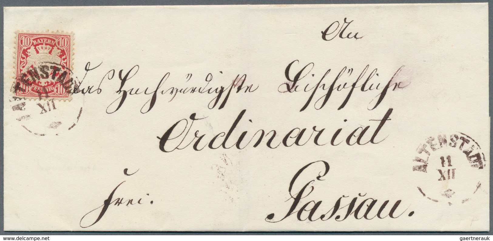 17212 Bayern - Ortsstempel: ALTENSTADT / 11 XII, Zierstempel In Sonderform (Durchmesser 26 Mm, Type 18a S) - Other & Unclassified