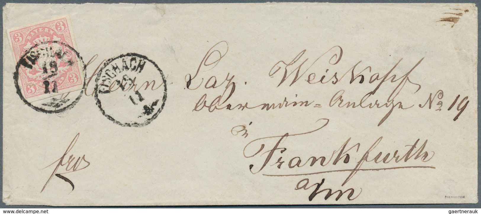 17215 Bayern - Ortsstempel: FISCHACH / 18 11, Sehr Seltener Zierstempel Mit Zierstücken Als Entwerter Und - Other & Unclassified