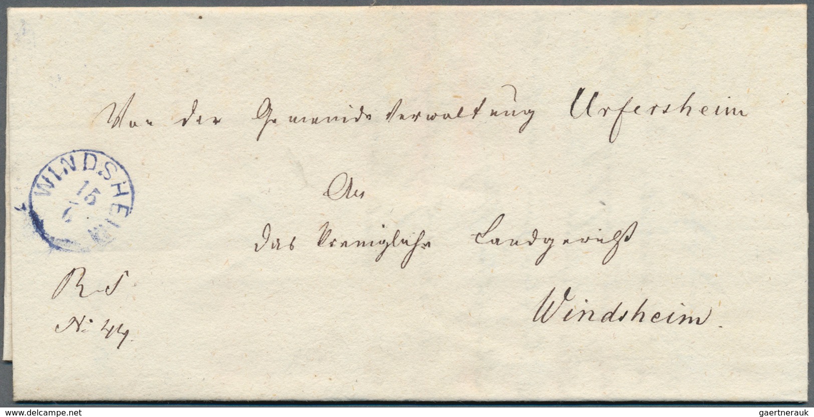 17231 Bayern - Ortsstempel: WINDSHEIM / 15.6. (1873), Blauer Zierstempel Ohne Zierstücke (Type 17 II Mit E - Other & Unclassified