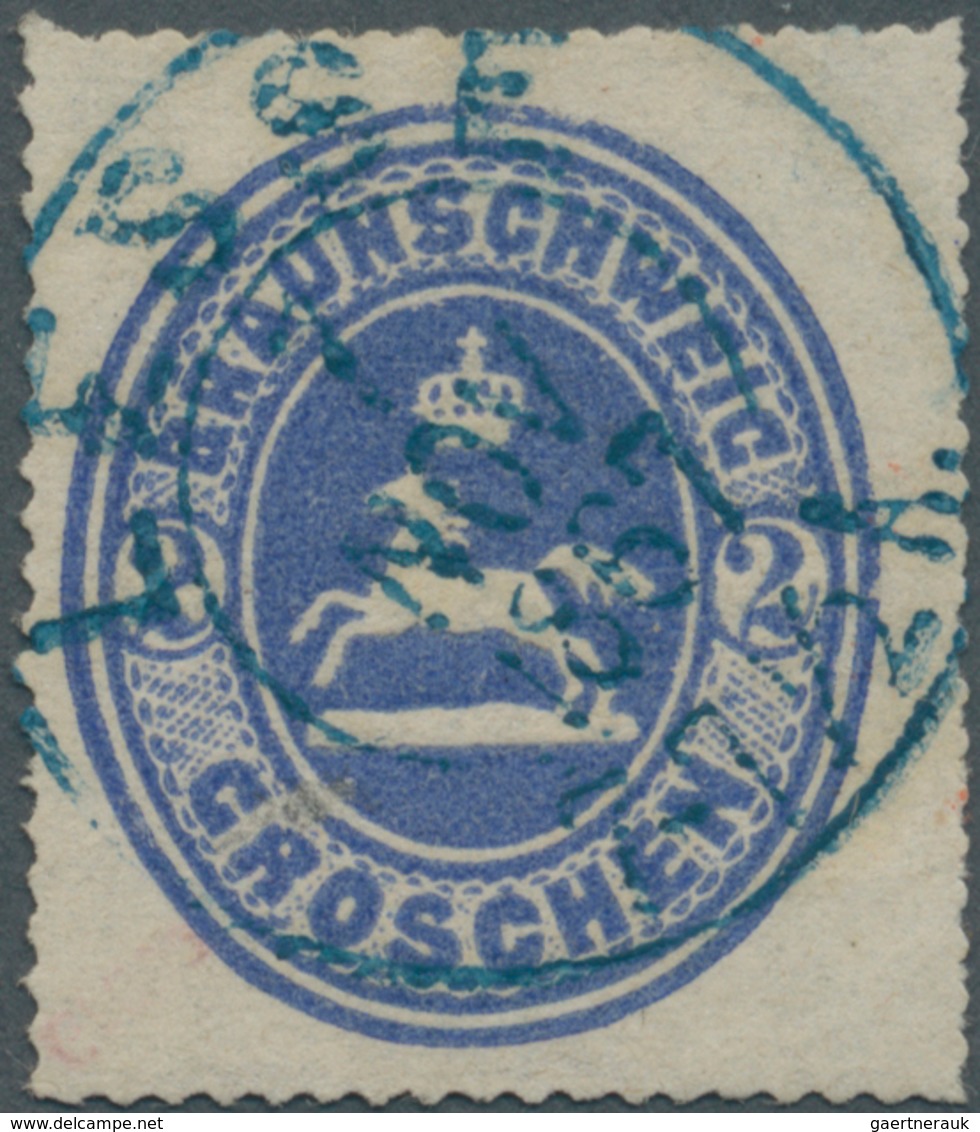 17258 Braunschweig - Ortsstempel: "LESSE 7.NOV.1867", Blauer DKr. Klar Auf Loser Marke 2 Ggr. Blau Mit Gut - Brunswick