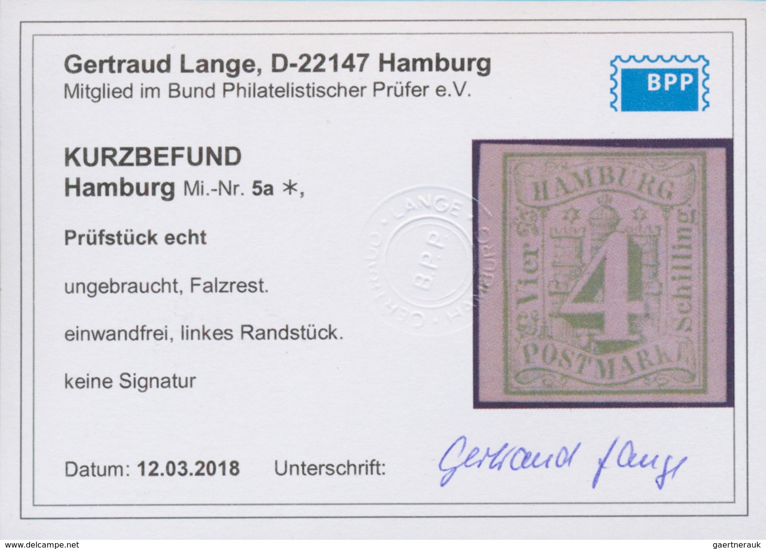 17291 Hamburg - Marken und Briefe: 1859, Wappenausgabe ½ S bis 9 S kompletter Satz geschnitten, in ungebra