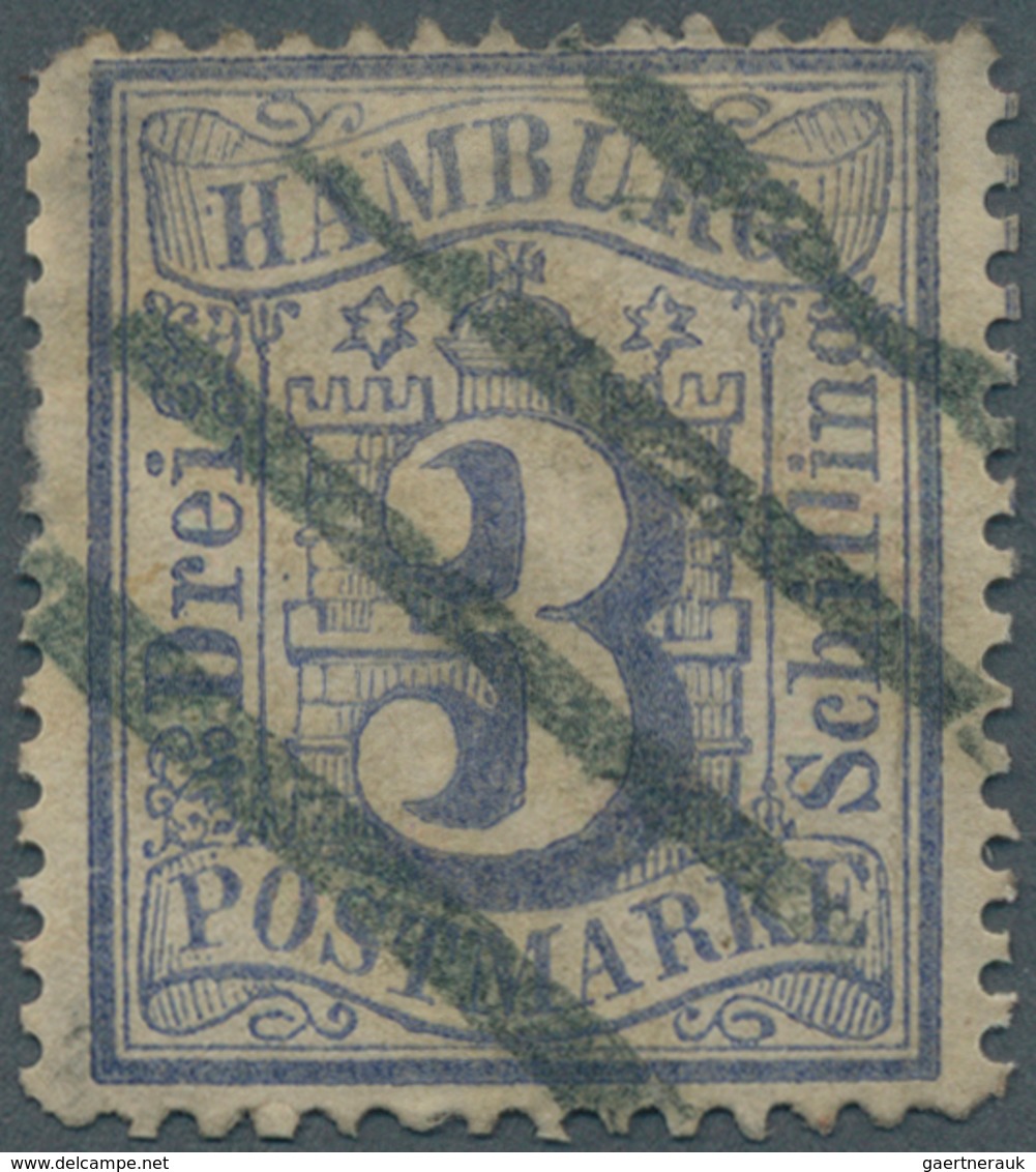 17294 Hamburg - Marken Und Briefe: 1864, 3 Schilling Dunkelultramarin Mit PLATTENFEHLER ''zweites L In Schi - Hamburg