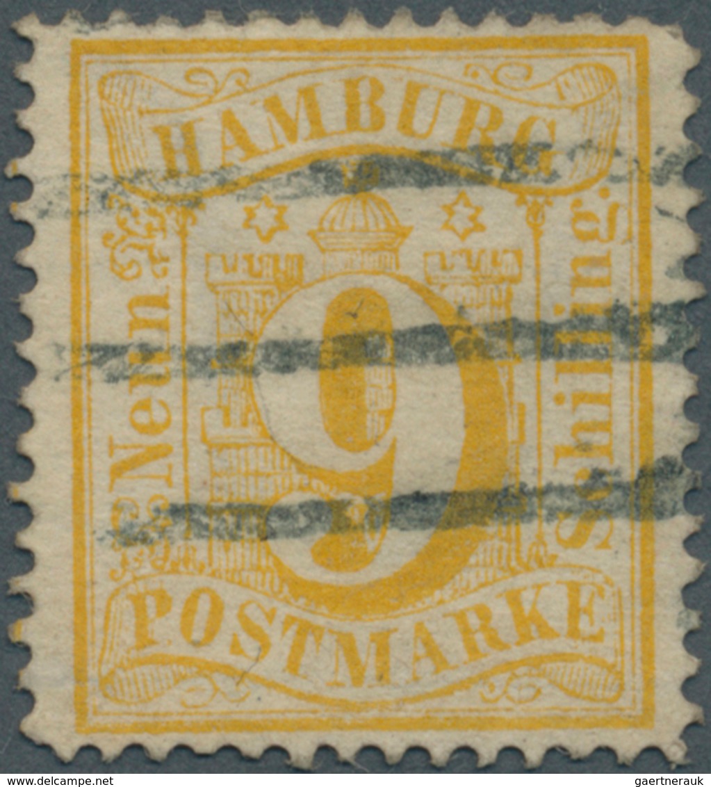 17297 Hamburg - Marken Und Briefe: 1864, Wappen 9 S Orangegelb, Gez. L 13½, Farbfrische Marke Mit Einwandf - Hamburg