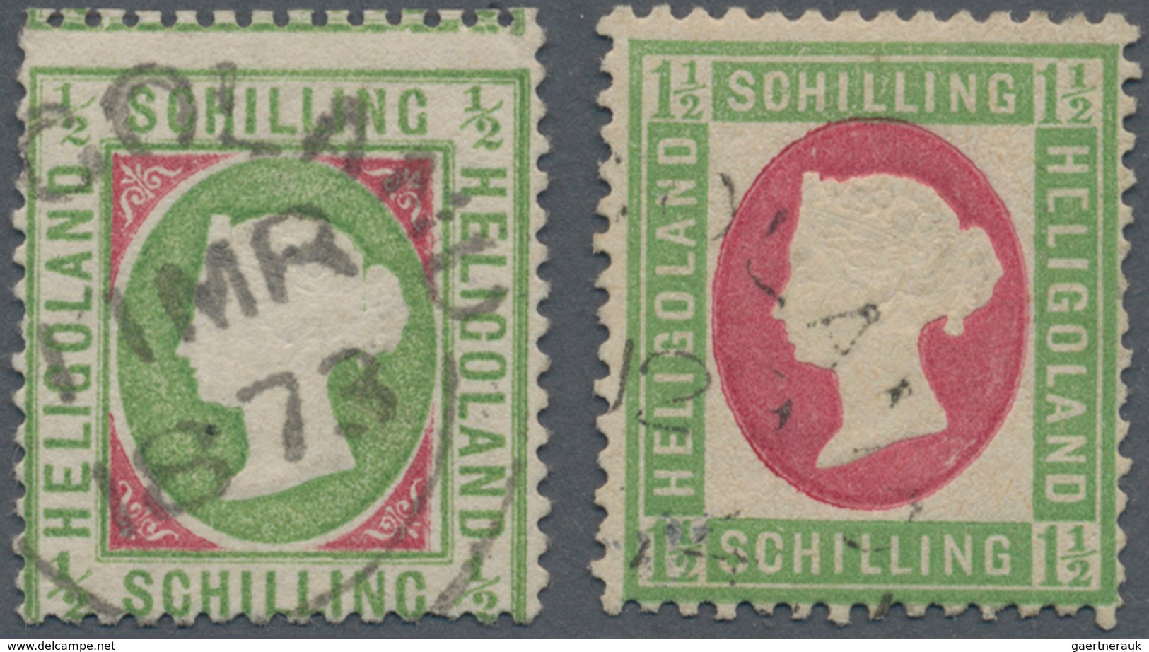 17321 Helgoland - Marken Und Briefe: 1869/1873, 1/2 Schilling Dickes Papier Fast Zentrisch Gestempelt Und - Heligoland