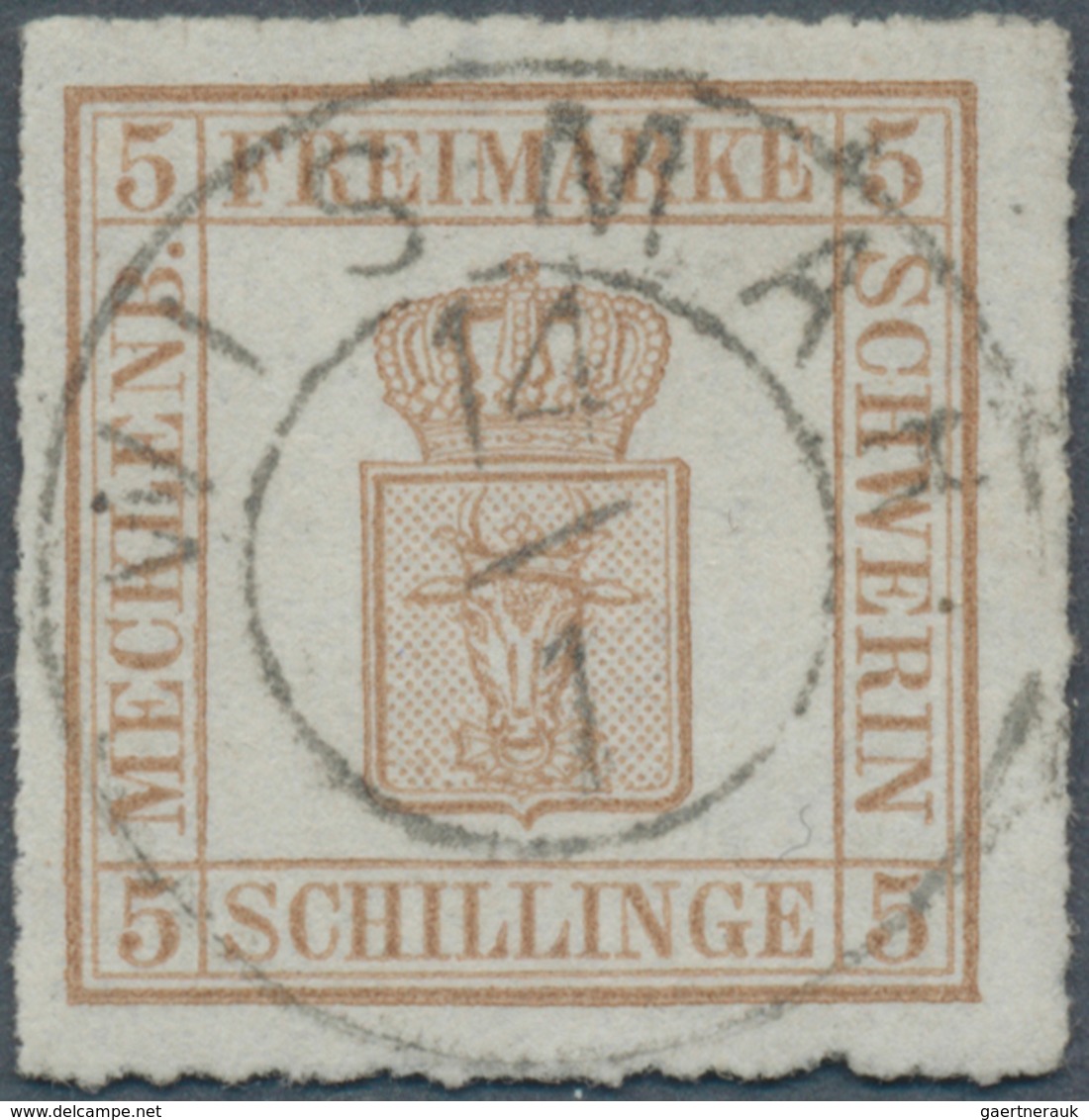 17337 Mecklenburg-Schwerin - Marken Und Briefe: 1864, 5 S Orangebraun, Markenformat 23,5x23 Mm, Geripptes - Mecklenburg-Schwerin