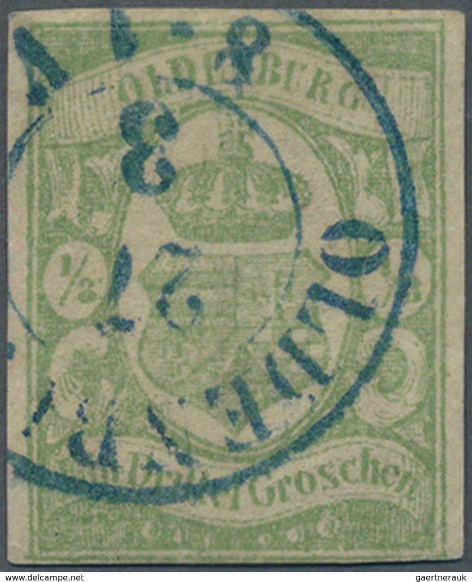 17360 Oldenburg - Marken Und Briefe: 1861, 1/3 Gr. Blaugrün, Ungezähnt Mit Engen Bis Guten Rändern, Entwer - Oldenburg