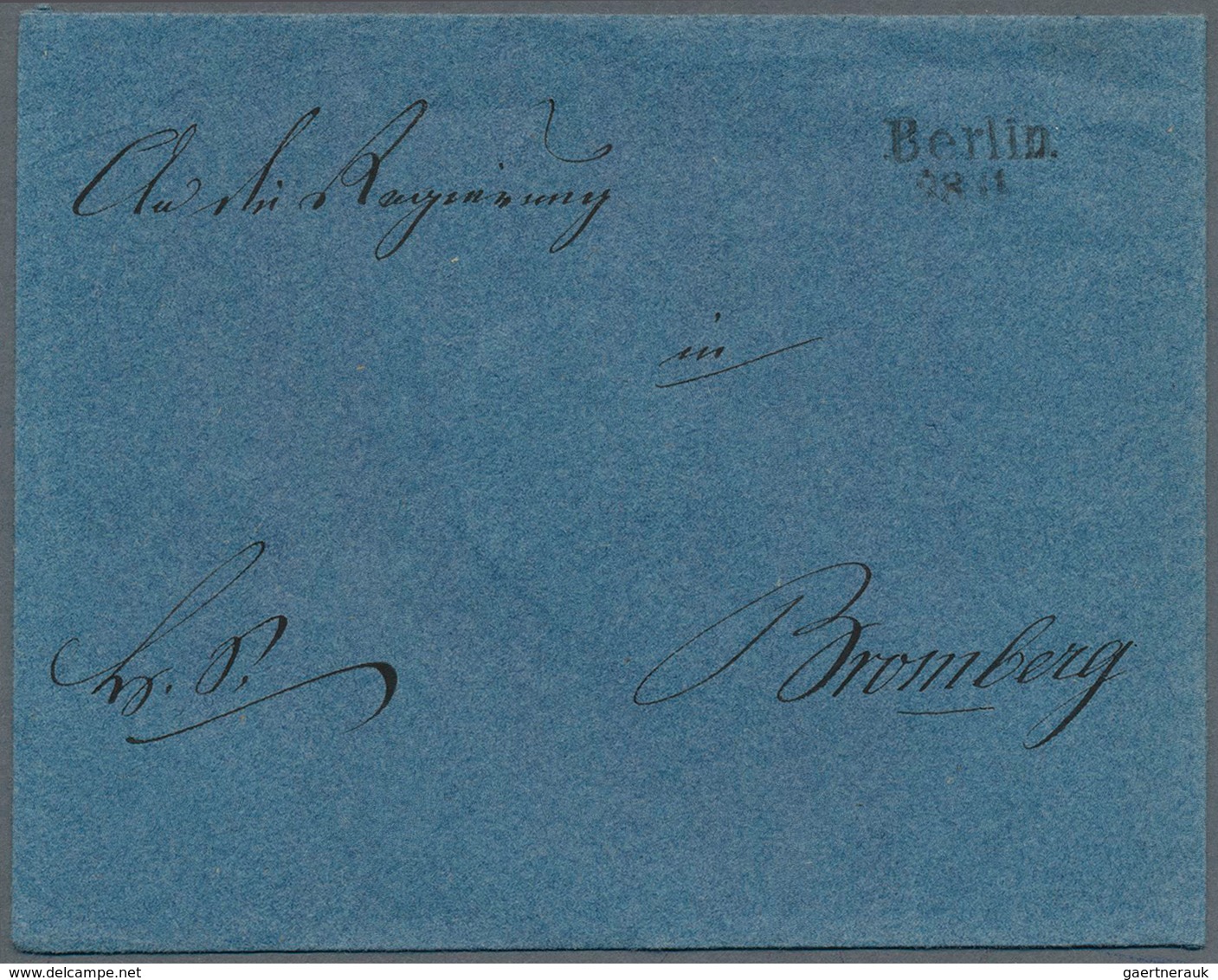 17383 Preußen - Vorphilatelie: 1840 Ca., L2 "Berlin / 28 11", Klar Auf Gesiegeltem Blauen Briefumschlag An - Prephilately