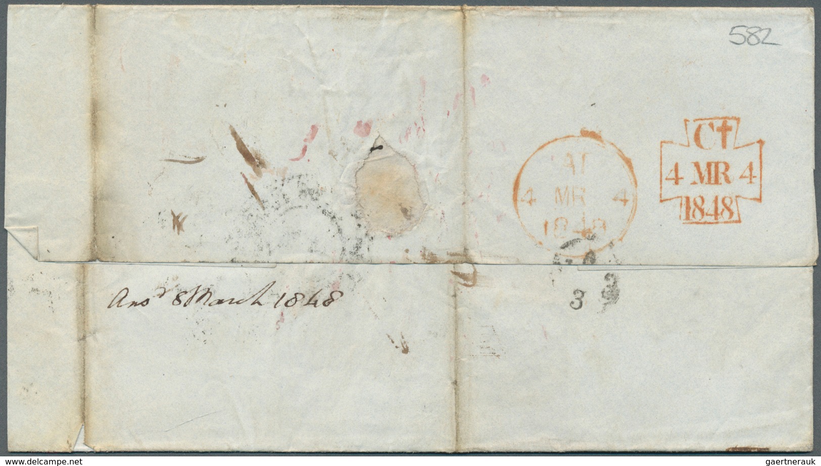 17385 Preußen - Vorphilatelie: 1847, Brief Aus Sydney "per Ganges" Mit Ovalen "ship Letter" Urprünglich Na - Prephilately