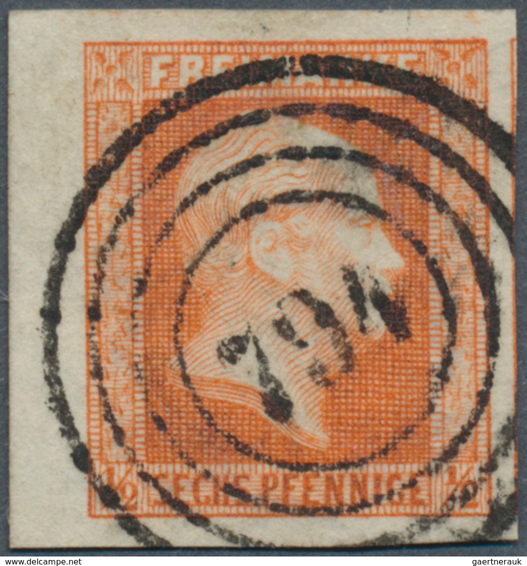 17427 Preußen - Nummernstempel: 1859: 1/2 Sgr/6 Pfg Vom Linken Bogenrand, Sehr Weit Geschnitten (rechts Mi - Other & Unclassified