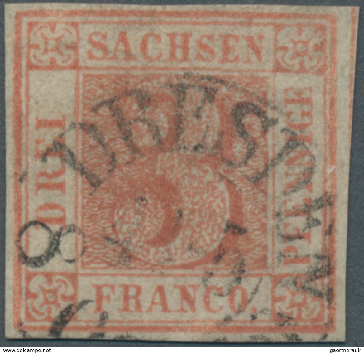 17445 Sachsen - Marken Und Briefe: 1850, 3 Pfg. Lebhaftrot, Klar Entwertet Mit K2 "DRESDEN 8 OCT 50" Repar - Saxony