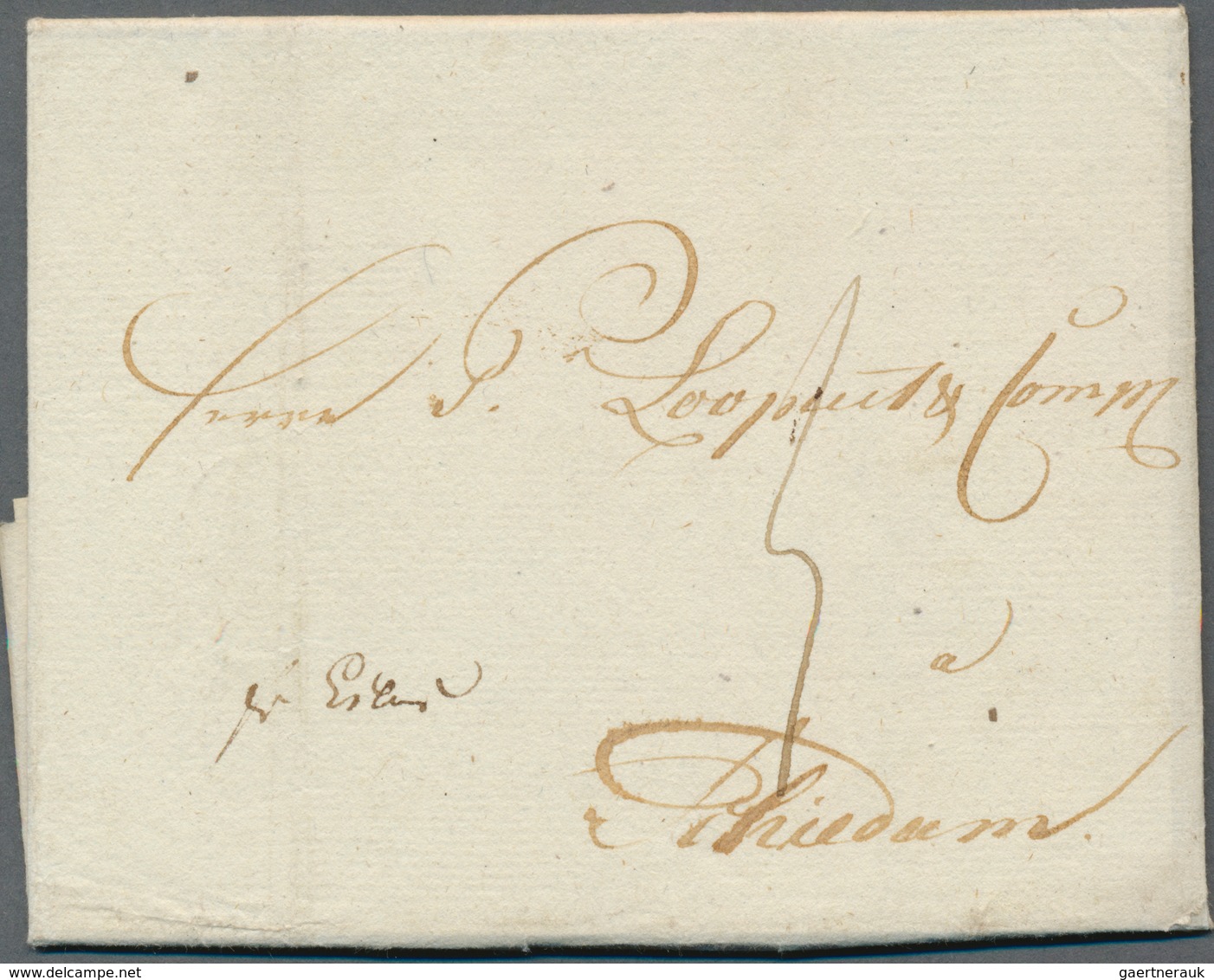 17462 Schleswig-Holstein - Vorphilatelie: 1815, Faltbrief Aus Westerland Auf Sylt, Datiert 6.April 1815, M - Prephilately