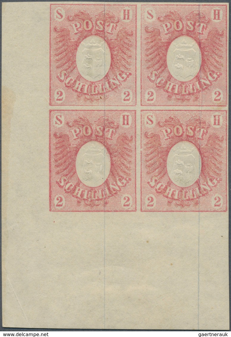 17465 Schleswig-Holstein - Marken Und Briefe: 1850, 2 S Rosa Im Ungebrauchten Eckrand-Viererblock Links Un - Other & Unclassified