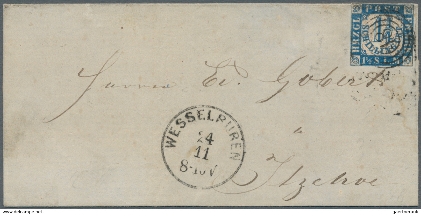 17467 Schleswig-Holstein - Marken Und Briefe: 1864, Faltbrief Aus K1 "Weselburen 24/11" Nach Itzehoe (Anku - Other & Unclassified