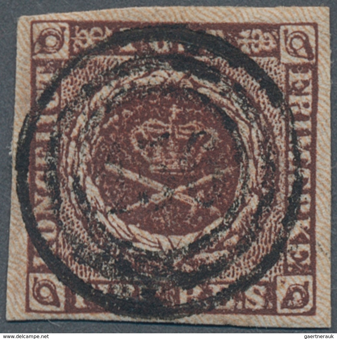 17473 Schleswig-Holstein - Stempel Auf Dänemark: 1853, Fire R.B.S. Schwarzbraun, Thiele, Platte II, Allsei - Other & Unclassified